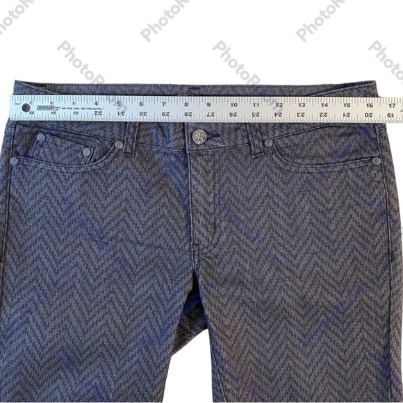 Prana Womens Kara Herringbone Pattern Gray Mid Rise Pants Jeans Size 8 Skinny - Picture 6 of 13